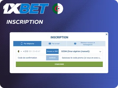 Inscription sur 1xBet